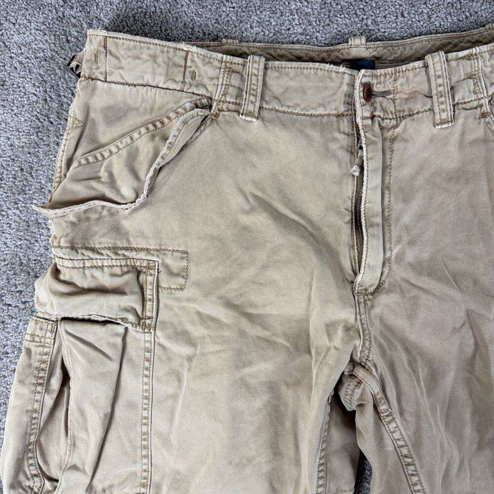 Vtg Polo Ralph Lauren Cargo Shorts Mens 40 Khaki 90s Paratrooper Grunge 9" Baggy - Picture 3 of 12